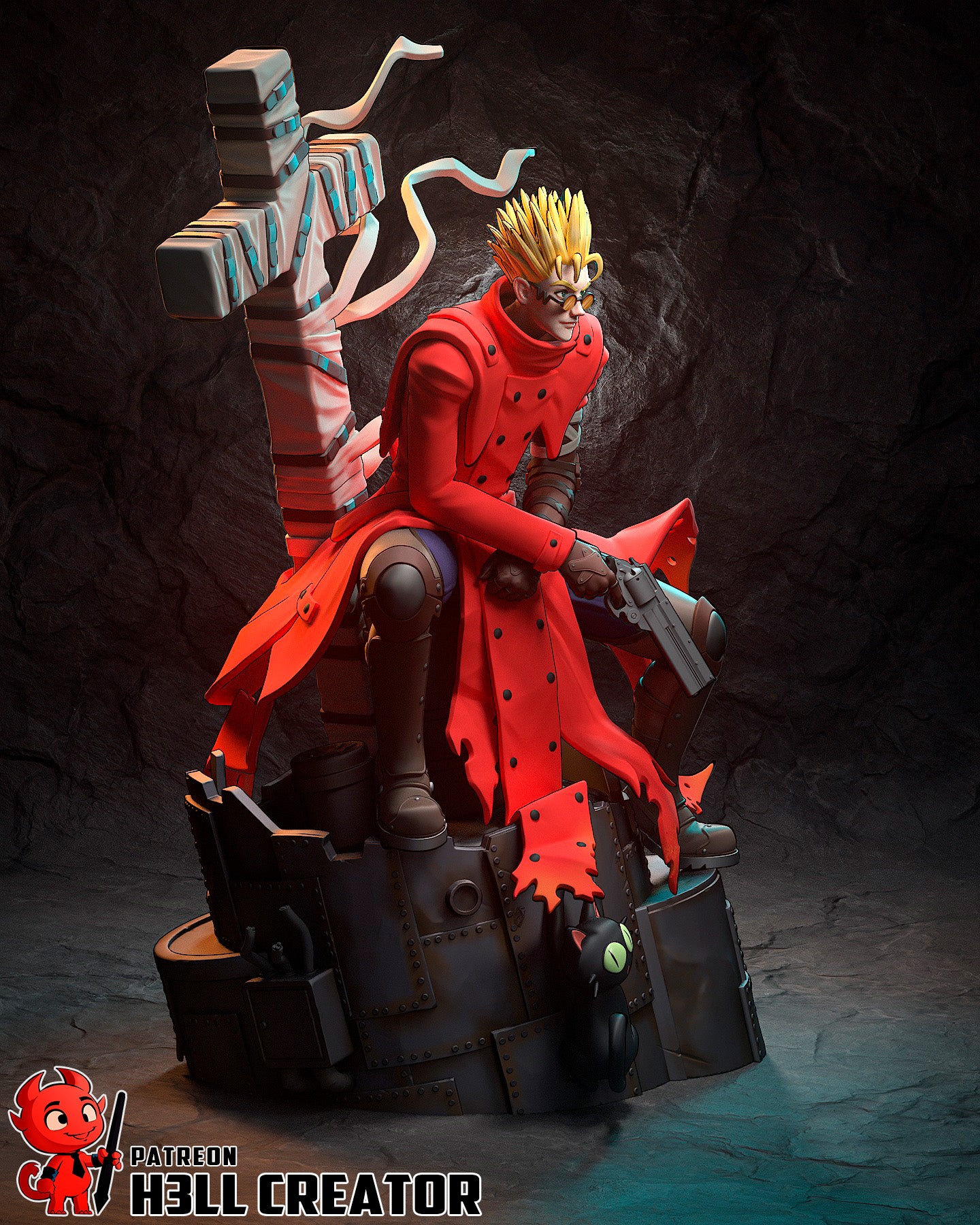 Vash from Trigun by h3ll creator | High Quality Resin Print | Painted Commissions available