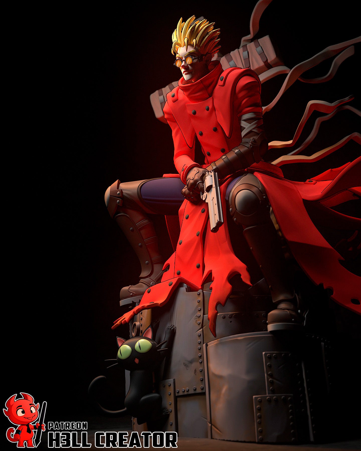 Vash from Trigun by h3ll creator | High Quality Resin Print | Painted Commissions available