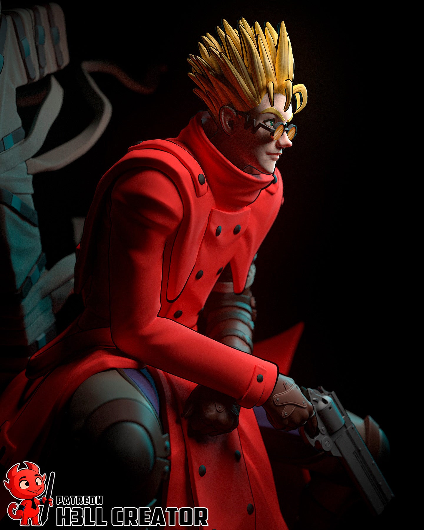 Vash from Trigun by h3ll creator | High Quality Resin Print | Painted Commissions available