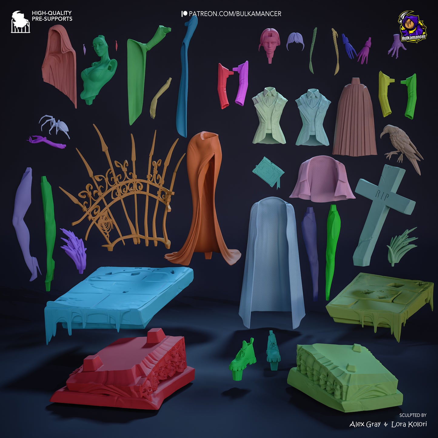 Wednesday and Morticia from Adams Family Fan-Made Model by Bulkamancer