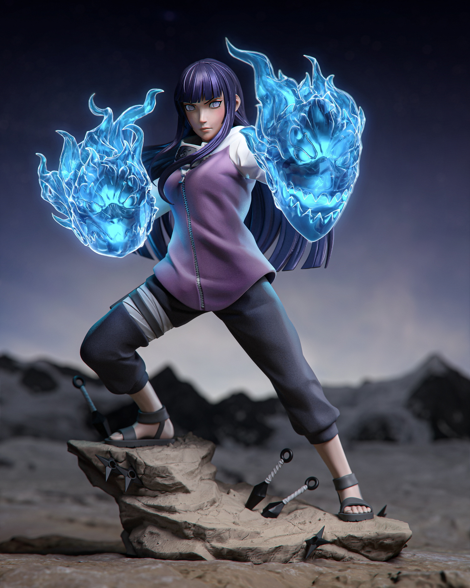 Hinata from Naruto by CA3D | High Quality Resin Print | Painted Commissions available! - Sephiknot