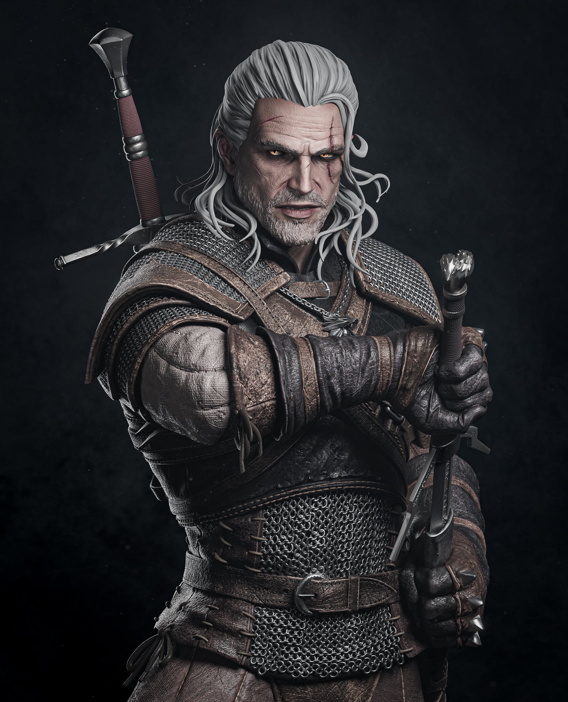 Geralt of Rivia from Witcher Fan-Made Model by CA3D - Sephiknot