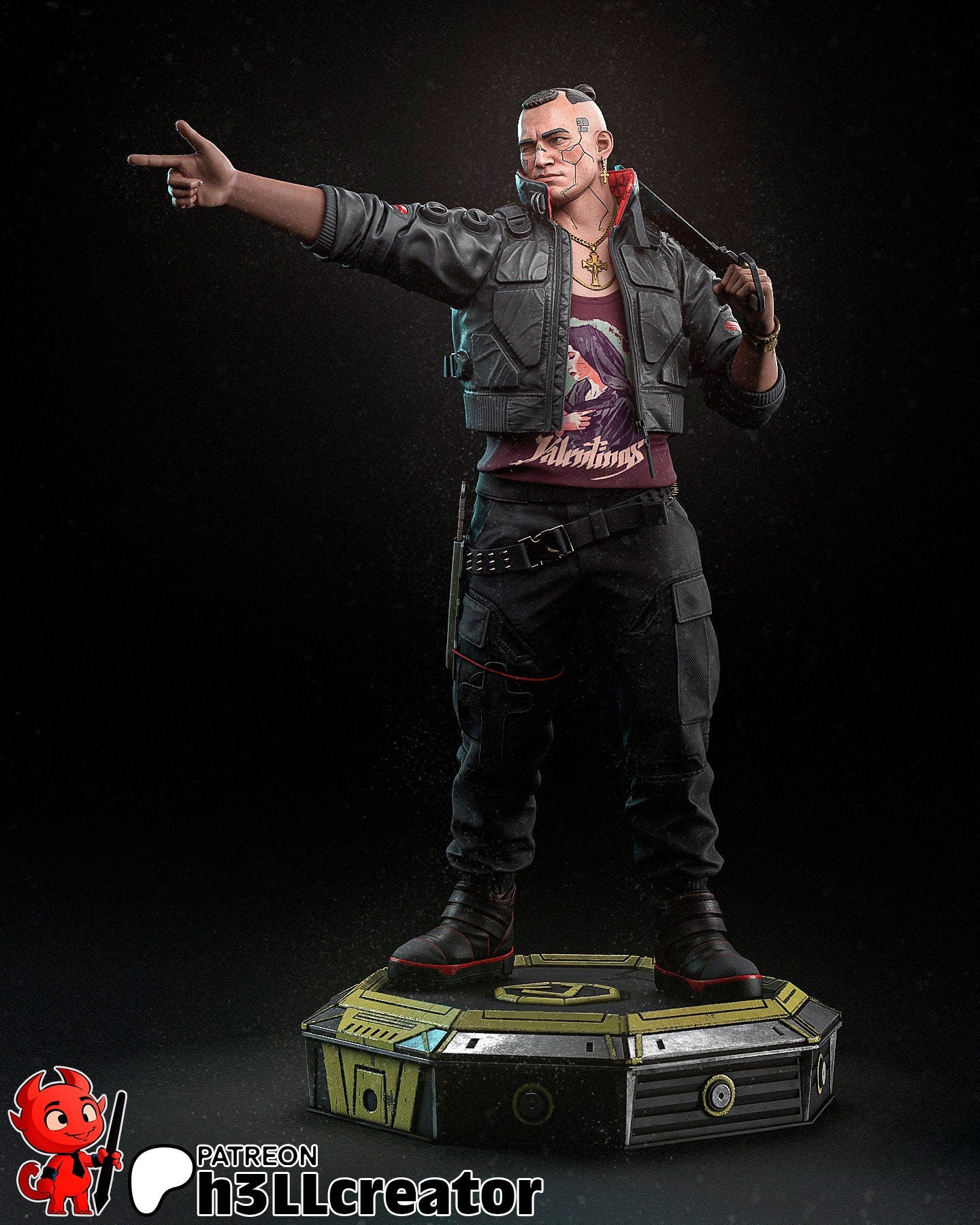 Cyberpunk 2077 Jackie Welles Garage Kit | Fanmade Model by h3llCreator | Night City Legend | 3D Printed