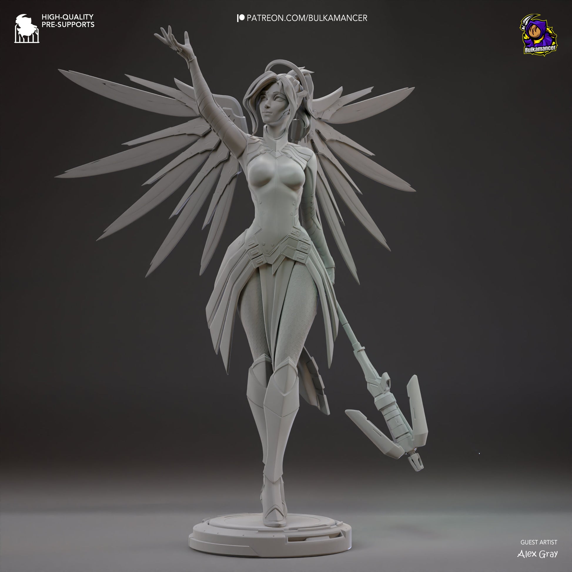 Overwatch Mercy Garage Kit | Fanmade Model by Bulkamancer| Angelic healer | 3D Printed