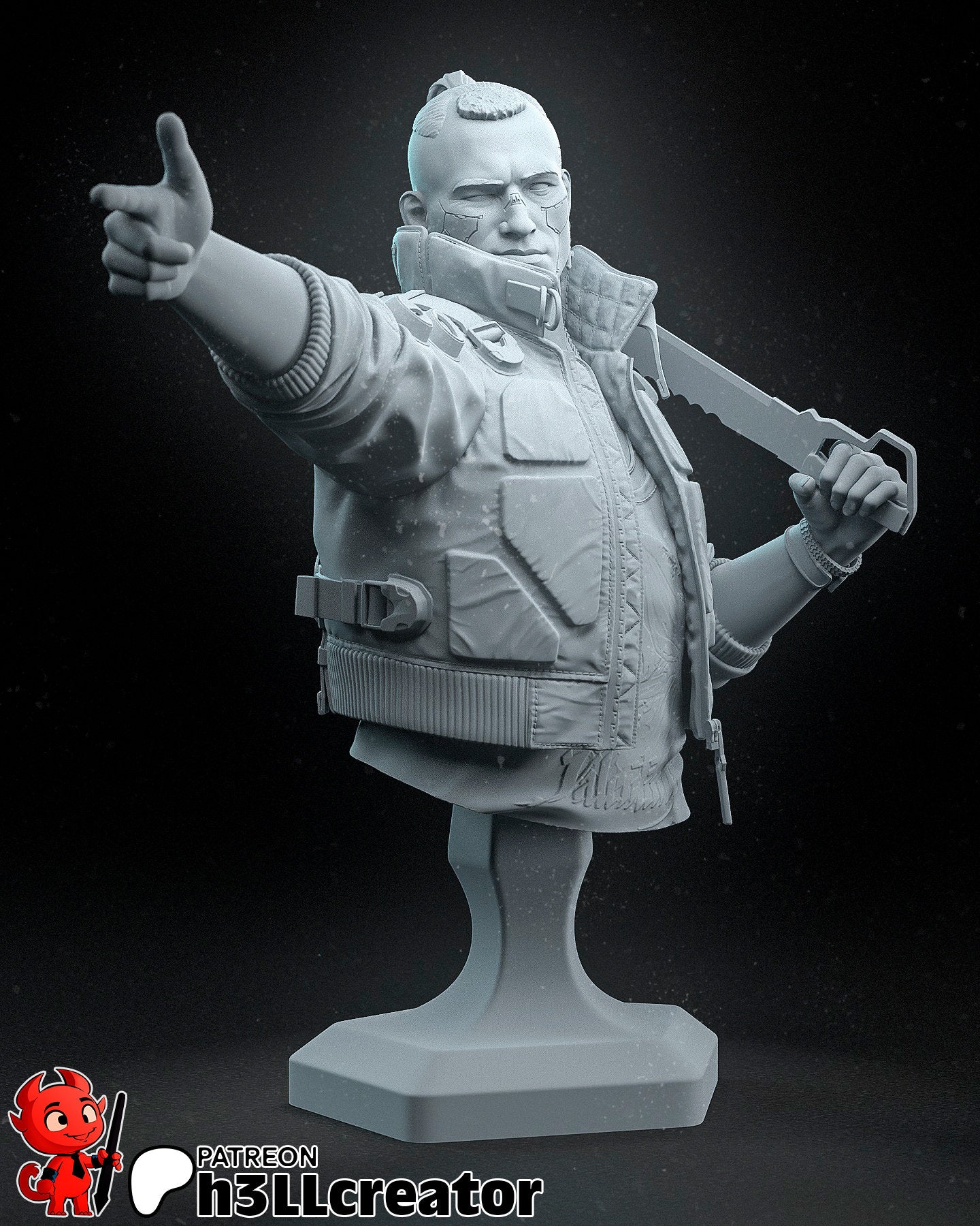 Cyberpunk 2077 Jackie Welles Garage Kit | Fanmade Model by h3llCreator | Night City Legend | 3D Printed