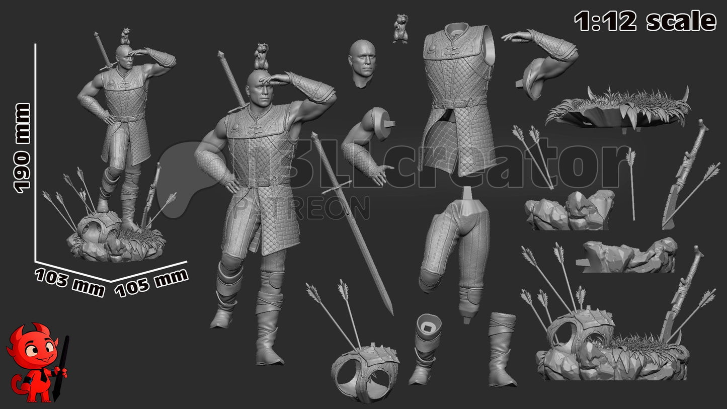 Baldur's Gate 3 Minsc and Boo Garage Kit | Fanmade Model by h3llCreator | The hamster is the real hero | 3D Printed