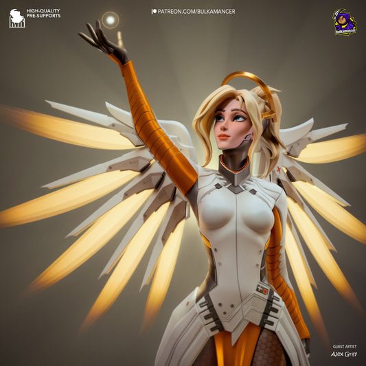 Overwatch Mercy Garage Kit | Fanmade Model by Bulkamancer| Angelic healer | 3D Printed