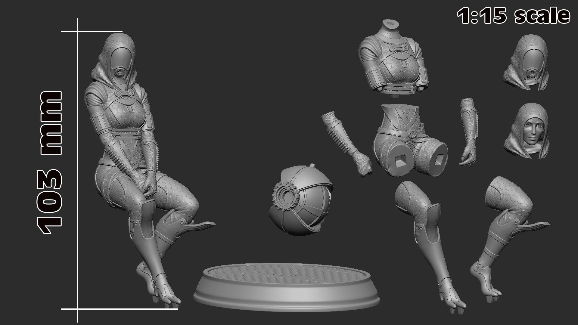 Mass Effect Tali Garage Kit | Fanmade Model by h3llCreator | The Quarian | 3D Printed