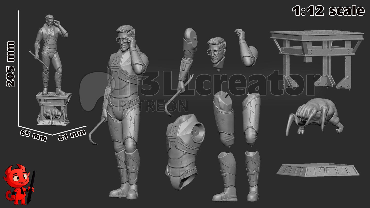 Half-Life Gordon Freeman Garage Kit | Fanmade Model by h3llCreator | The Silent Protagonist | 3D Printed