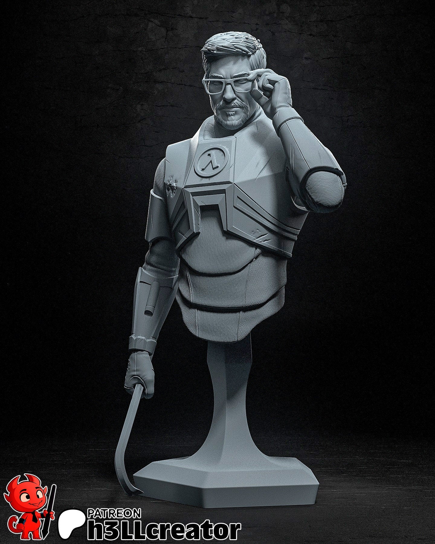 Half-Life Gordon Freeman Garage Kit | Fanmade Model by h3llCreator | The Silent Protagonist | 3D Printed