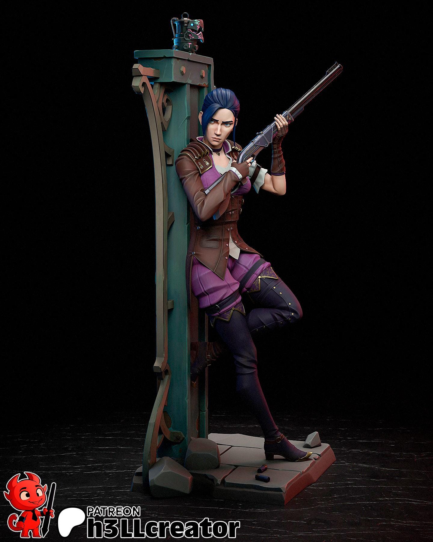Arcane Caitlyn Garage Kit | Fanmade Model by h3llCreator | League of Legends | 3D Printed