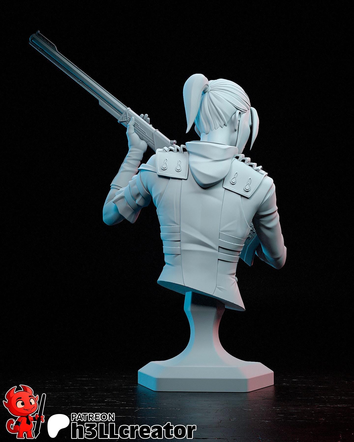 Arcane Caitlyn Garage Kit | Fanmade Model by h3llCreator | League of Legends | 3D Printed