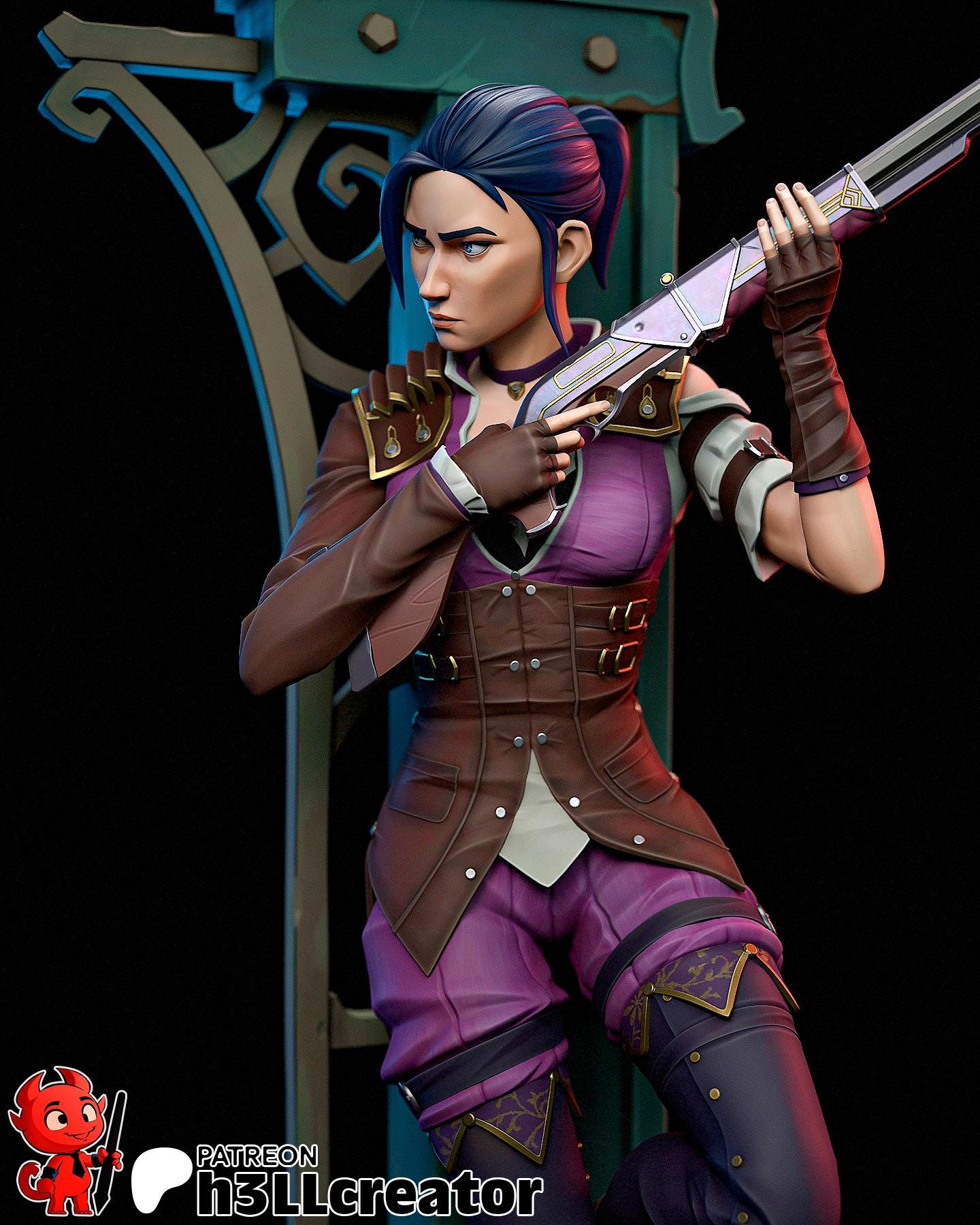 Arcane Caitlyn Garage Kit | Fanmade Model by h3llCreator | League of Legends | 3D Printed