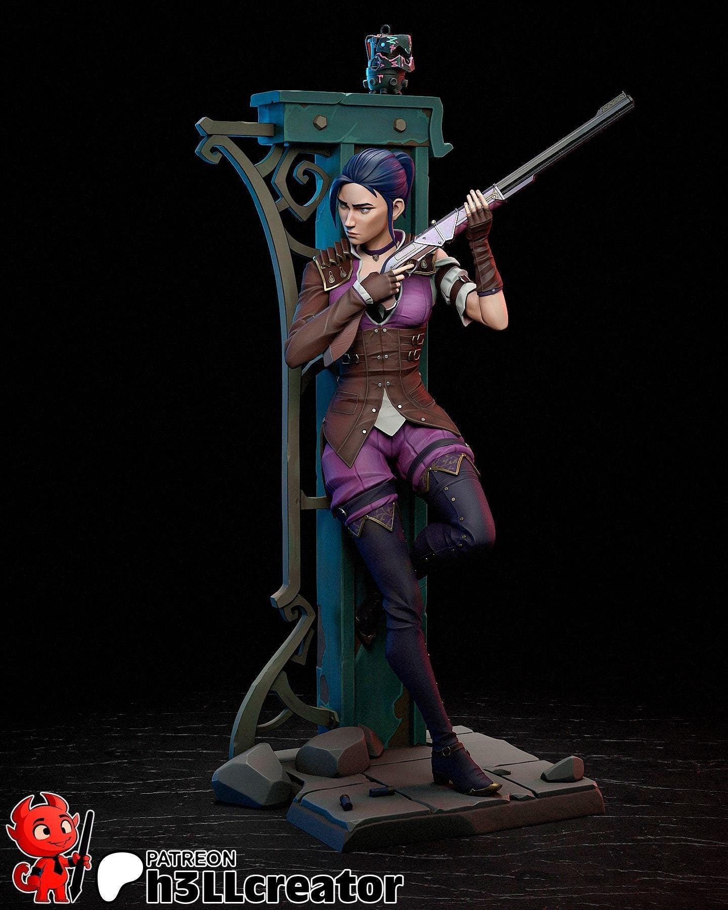 Arcane Caitlyn Garage Kit | Fanmade Model by h3llCreator | League of Legends | 3D Printed
