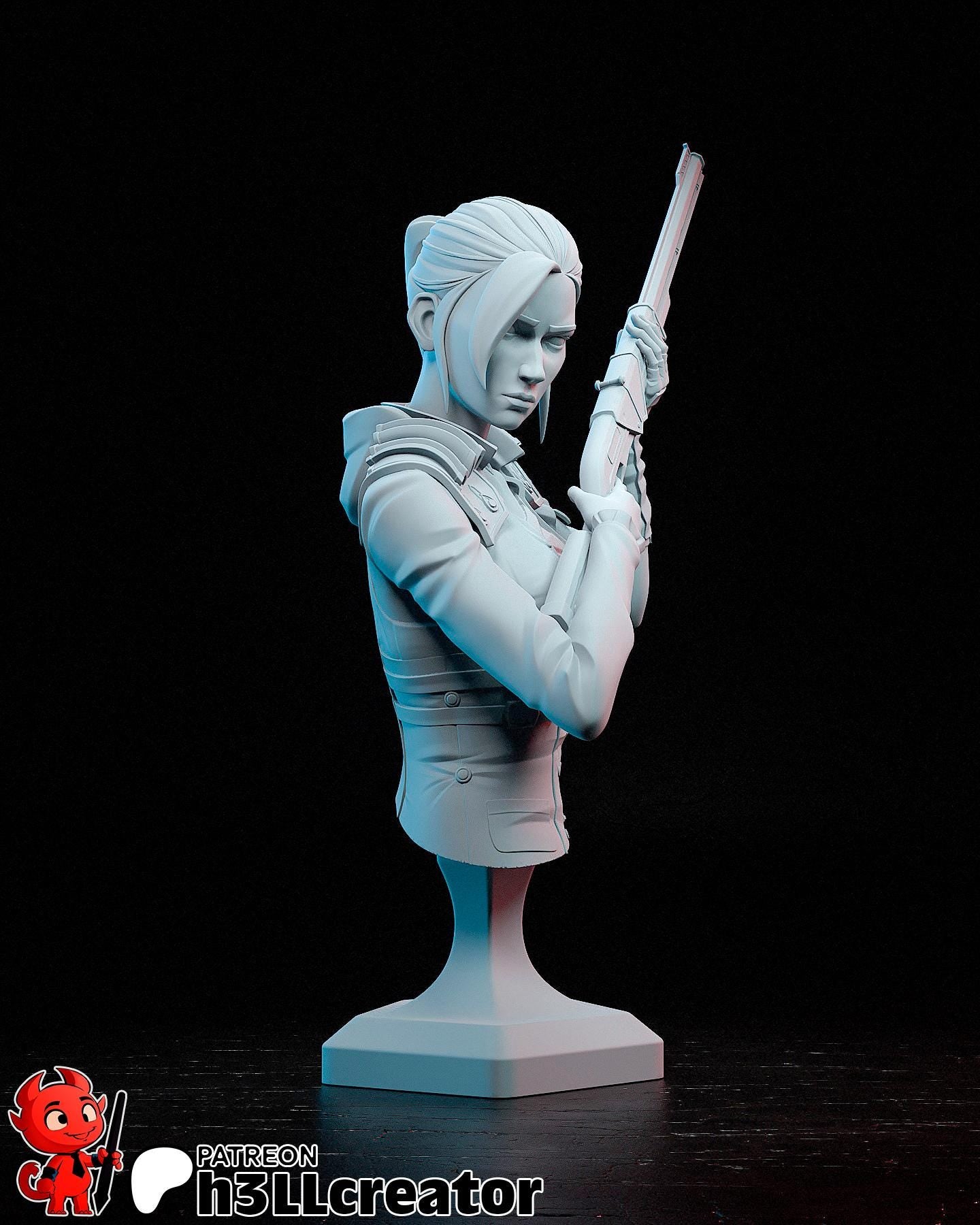 Arcane Caitlyn Garage Kit | Fanmade Model by h3llCreator | League of Legends | 3D Printed