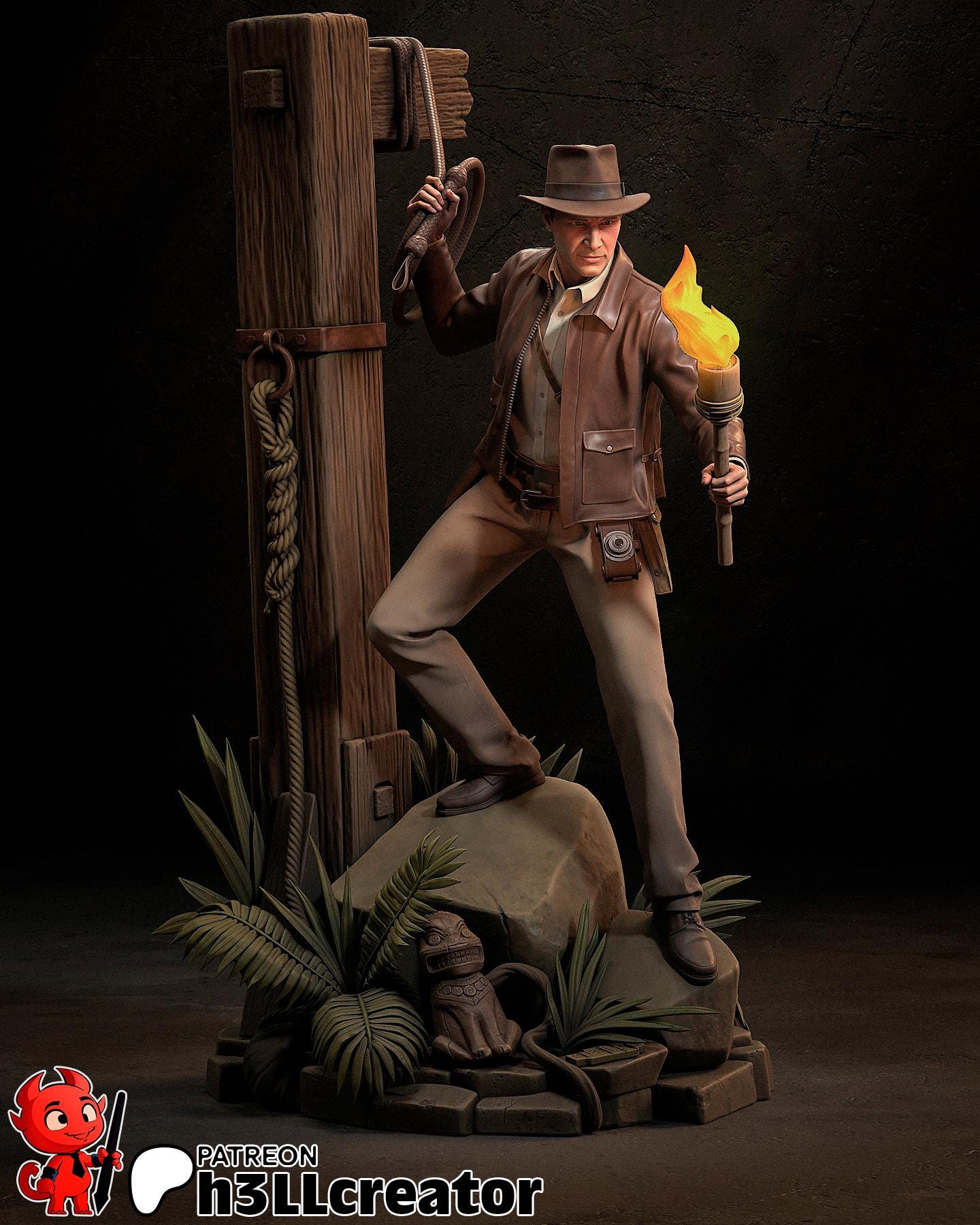 Indiana Jones Garage Kit | Fanmade Model by h3llCreator | The Great Circle | 3D Printed