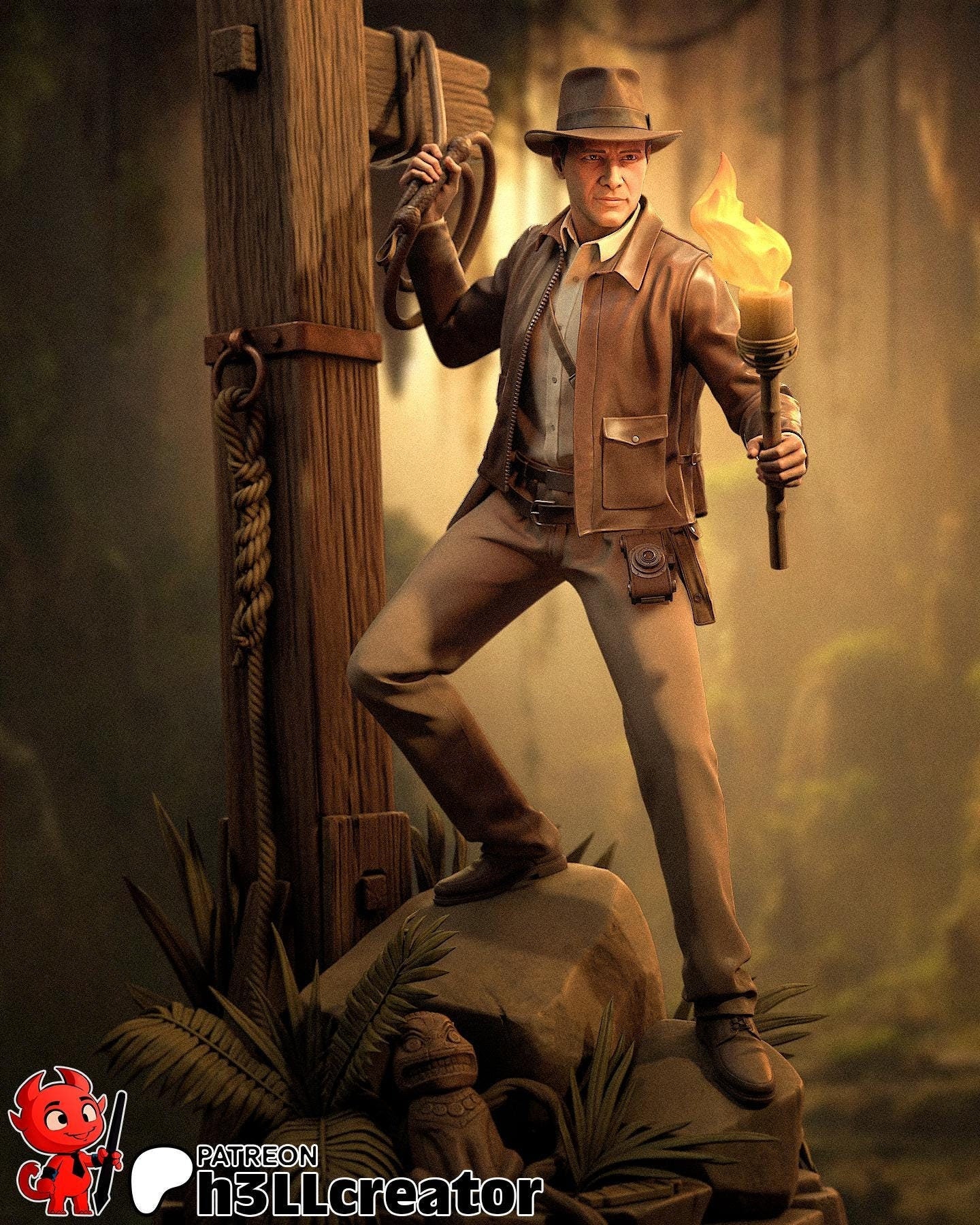 Indiana Jones Garage Kit | Fanmade Model by h3llCreator | The Great Circle | 3D Printed - Sephiknot