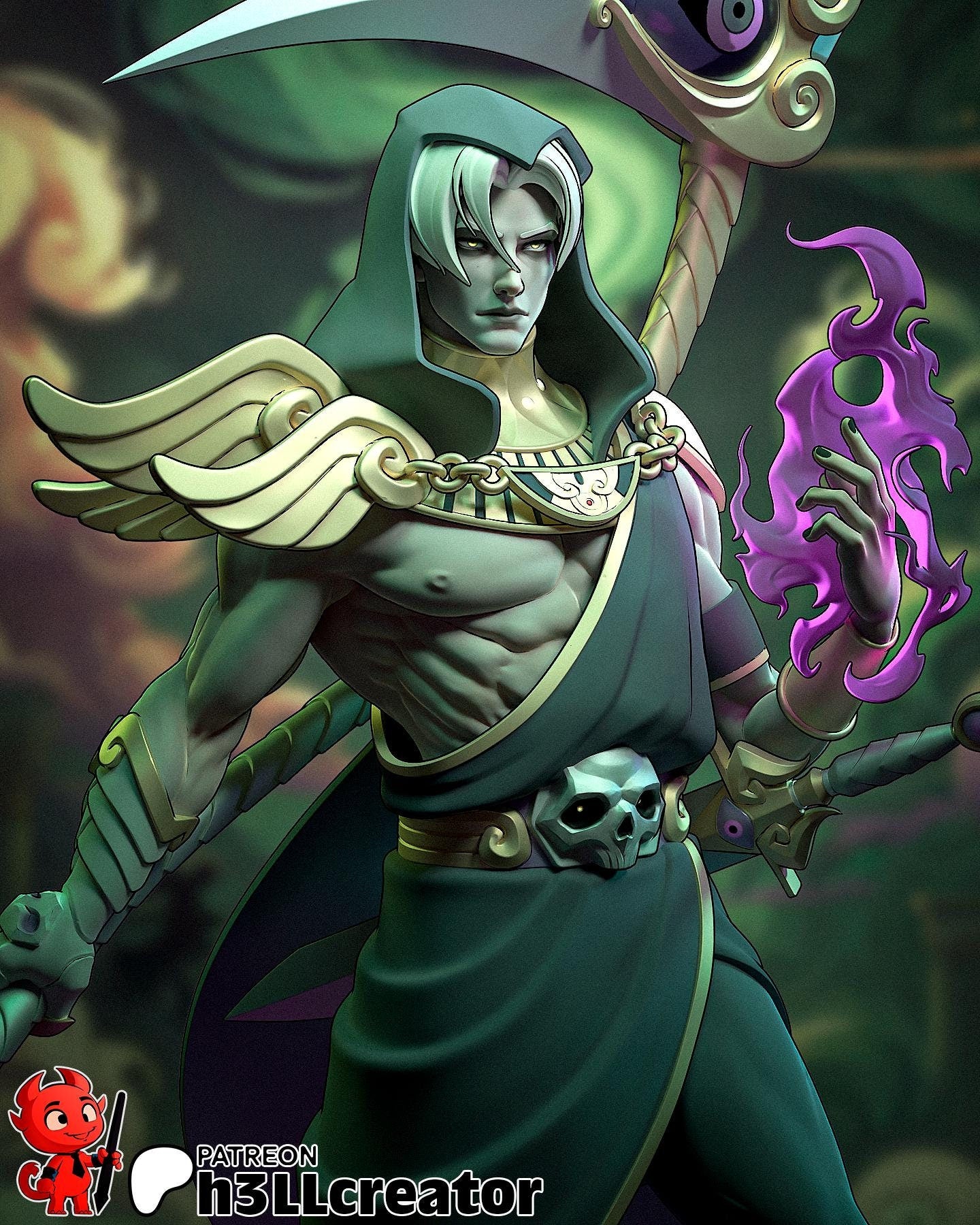 Hades Thanatos Garage Kit | Fanmade Model by h3llCreator | Death Incarnate | 3D Printed