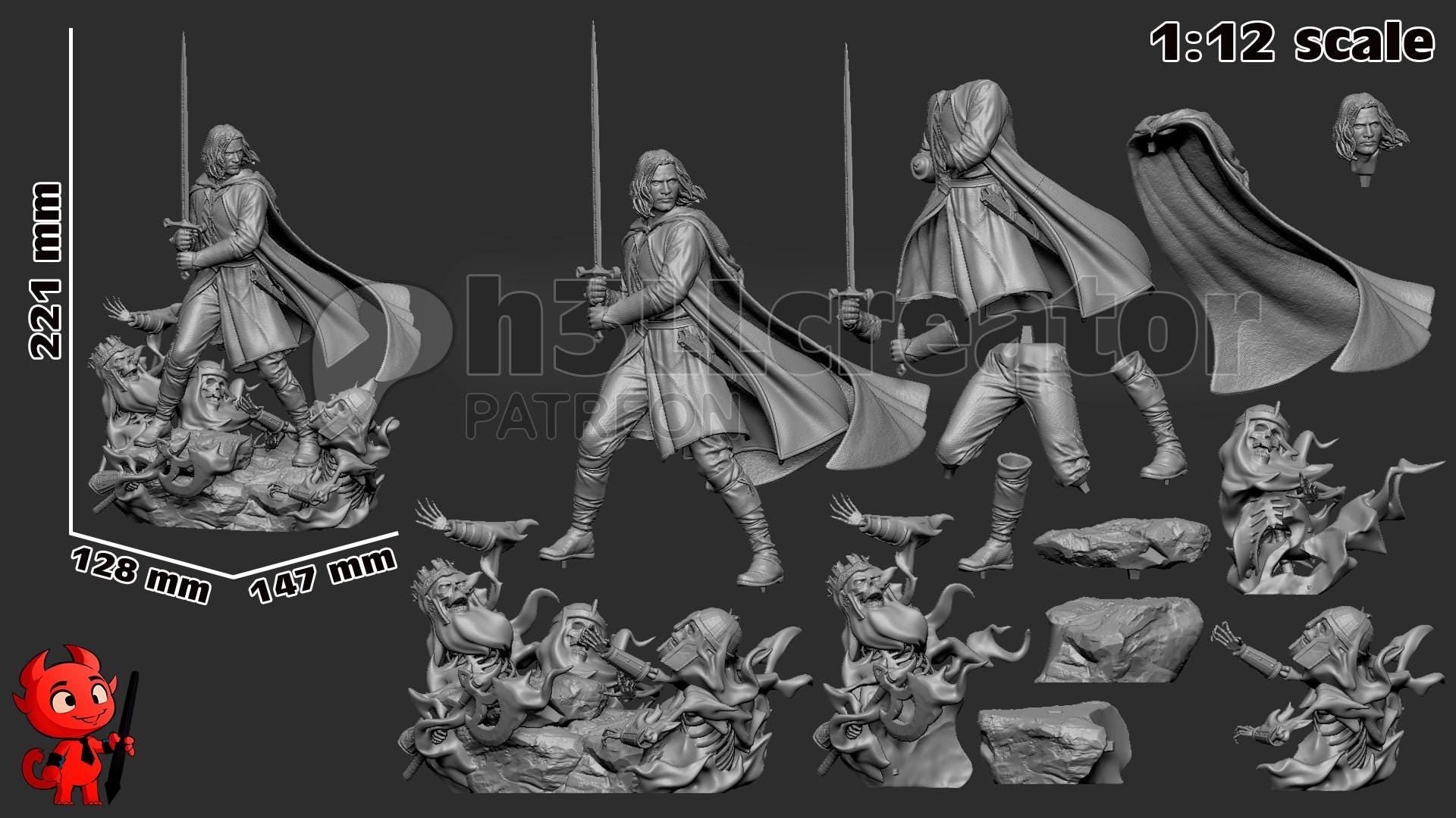LOTR Aragorn Garage Kit | Fanmade Model | The heir | 3D Printed