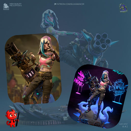 Arcane Jinx Garage Kit | Fanmade Model by Bulkamancer & h3llCreator | League of Legends | 3D Printed