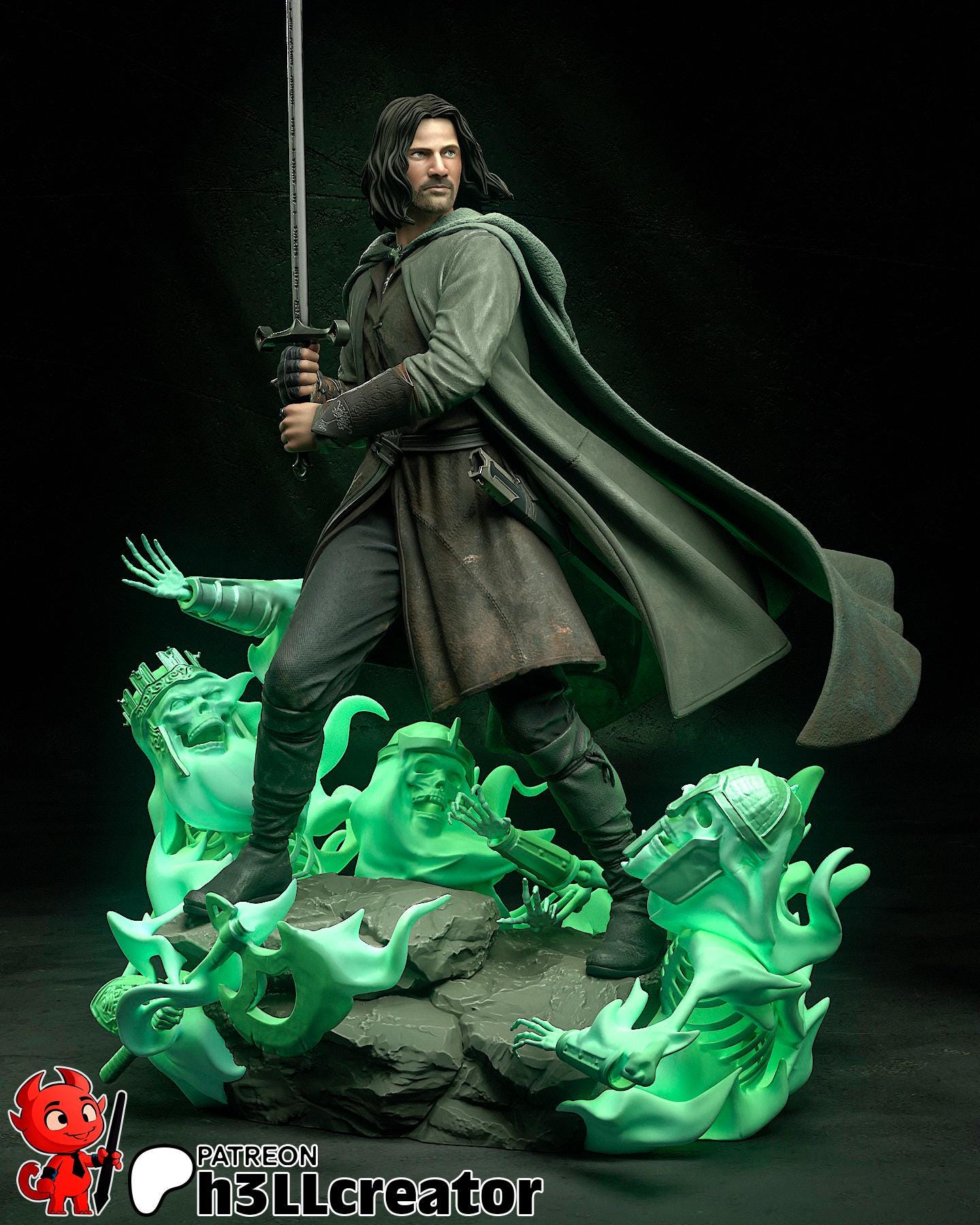 LOTR Aragorn Garage Kit | Fanmade Model | The heir | 3D Printed