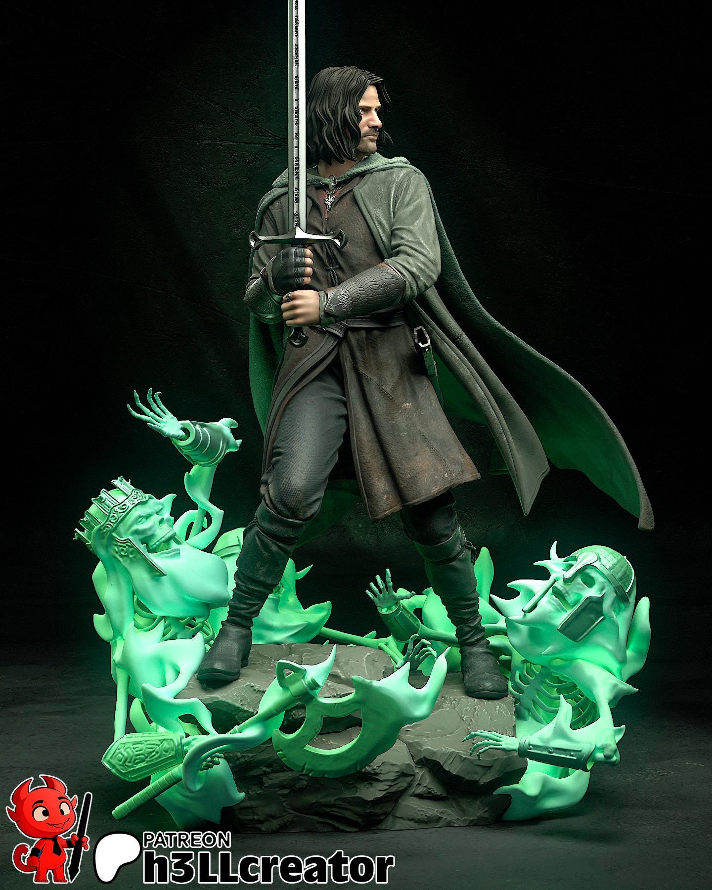 LOTR Aragorn Garage Kit | Fanmade Model | The heir | 3D Printed