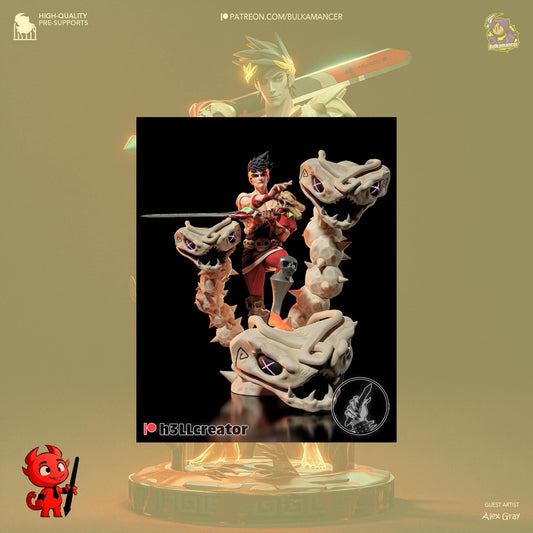 Hades Zagreus Garage Kit | Fanmade Model by h3llCreator & Bulkamancer | God of Blood | 3D Printed