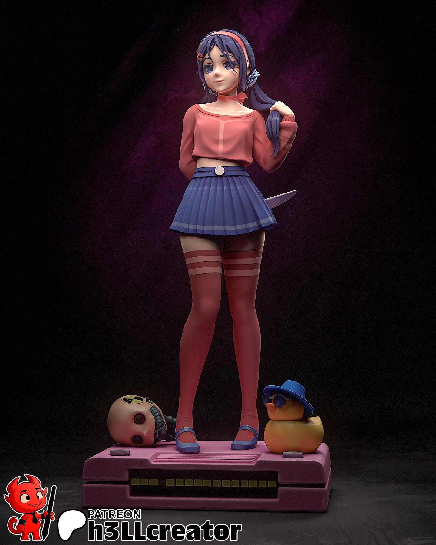 MiiSide Mita Garage Kit | Fanmade Model by h3llCreator | Virtual Girlfriend | 3D Printed - Sephiknot