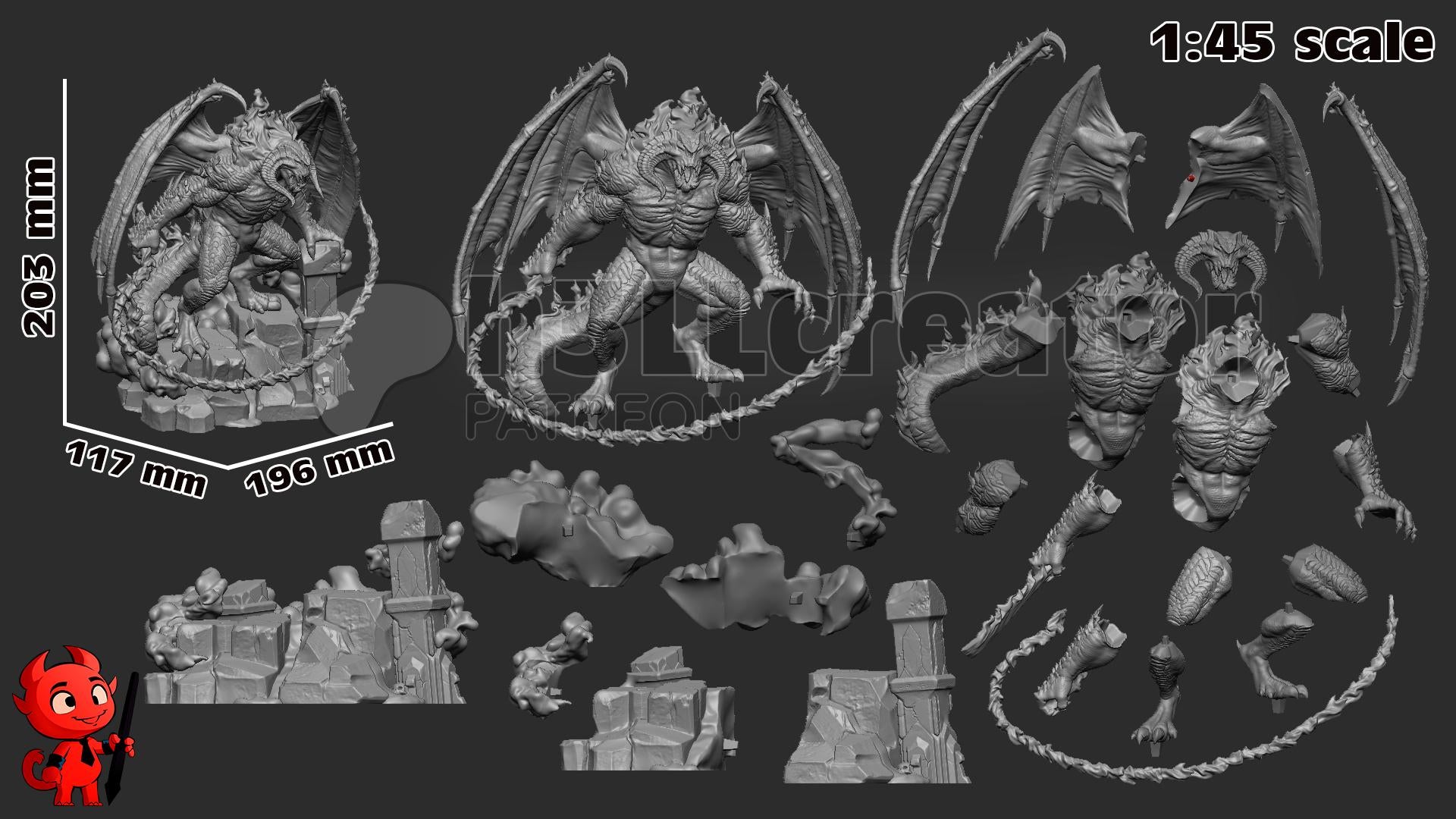 Balrog Garage Kit | Fanmade Model | Lord of the Rings | 3D Printed