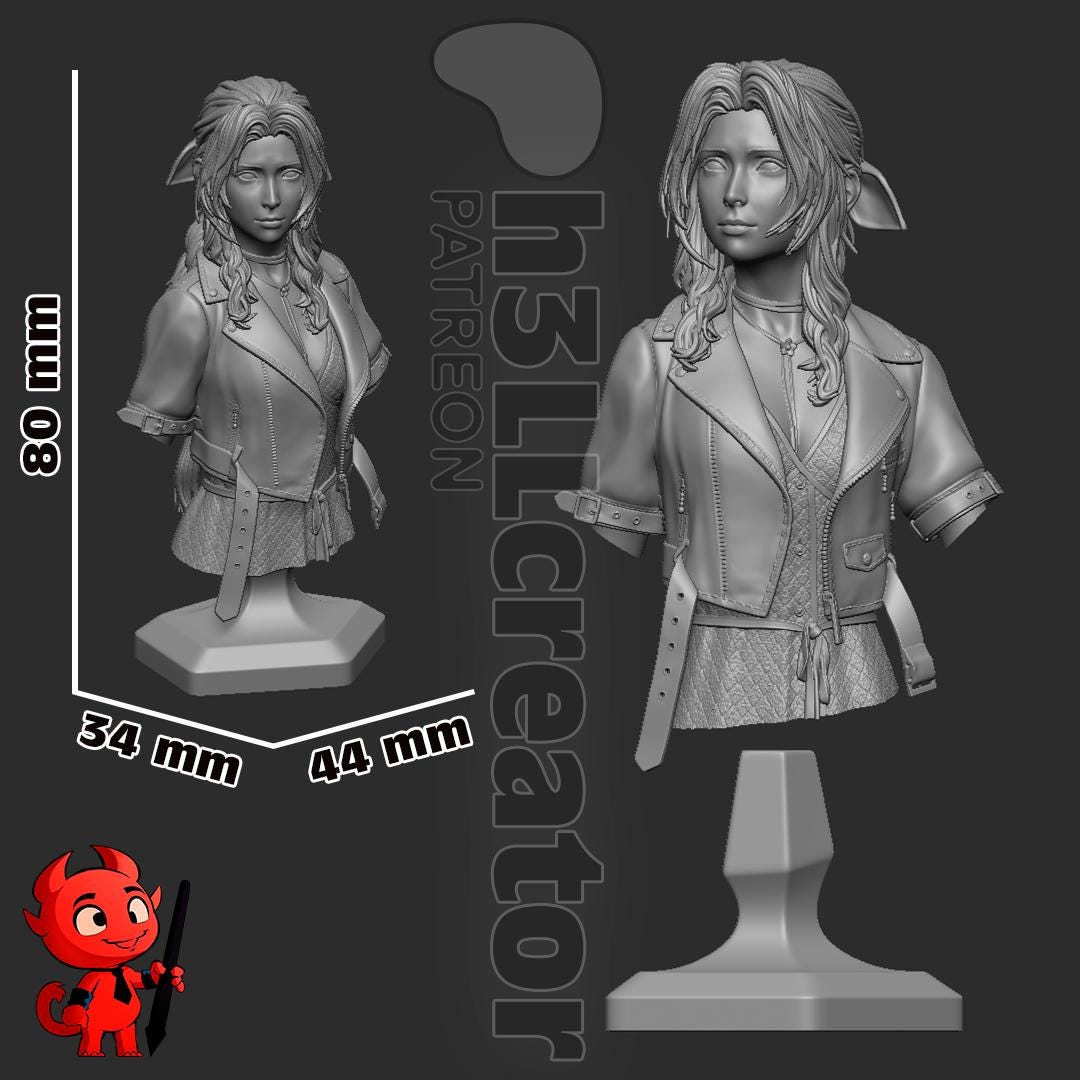 Aerith Garage Kit | Fanmade Model by h3llCreator | The Ancient | 3D Printed