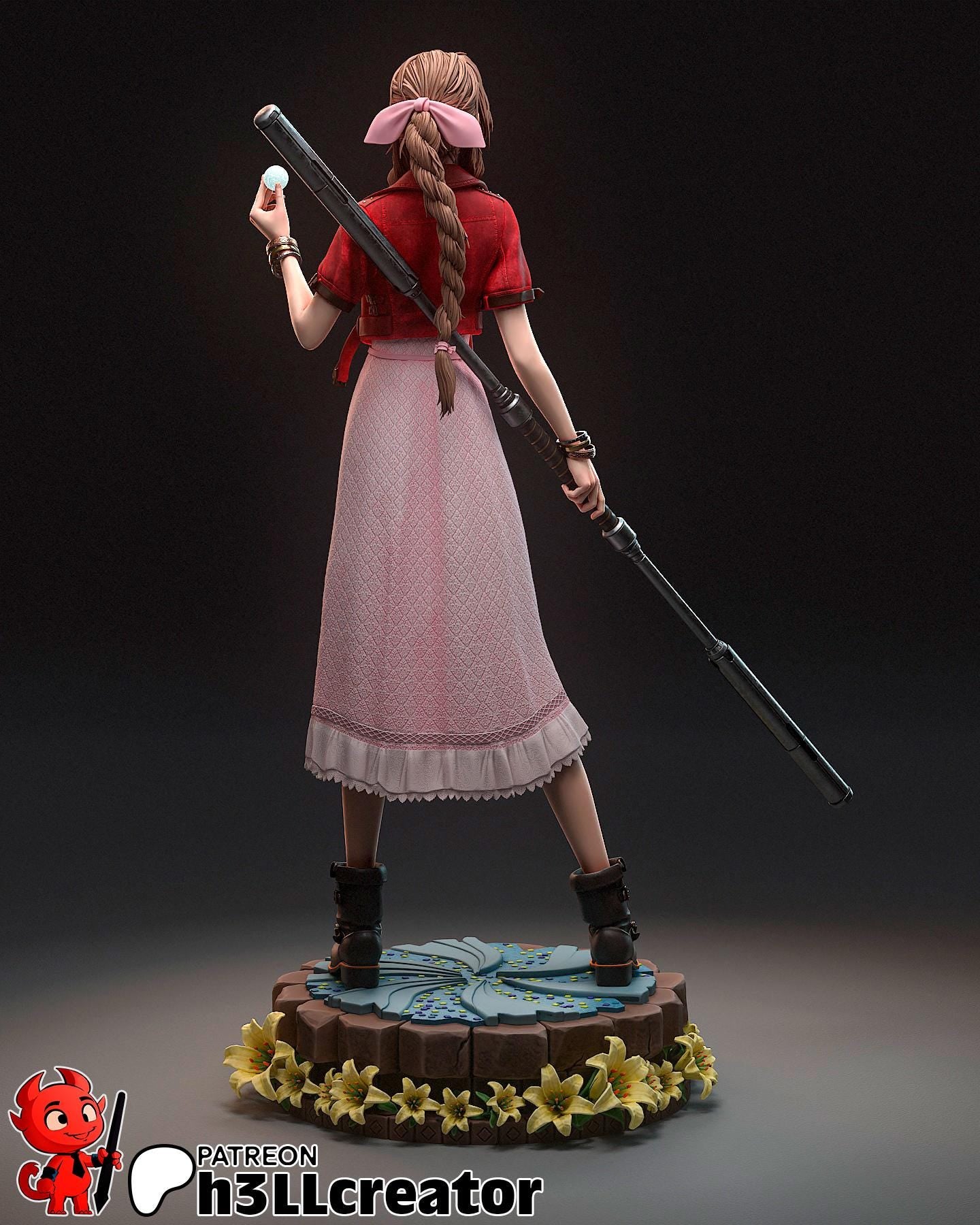 Aerith Garage Kit | Fanmade Model by h3llCreator | The Ancient | 3D Printed
