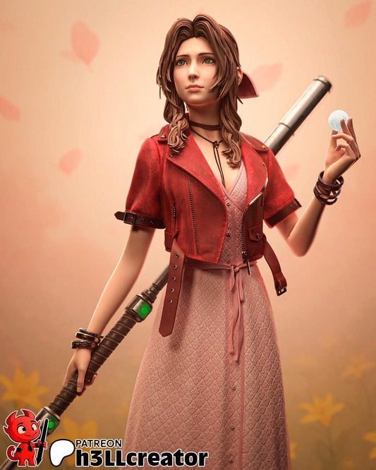 Aerith Garage Kit | Fanmade Model by h3llCreator | The Ancient | 3D Printed