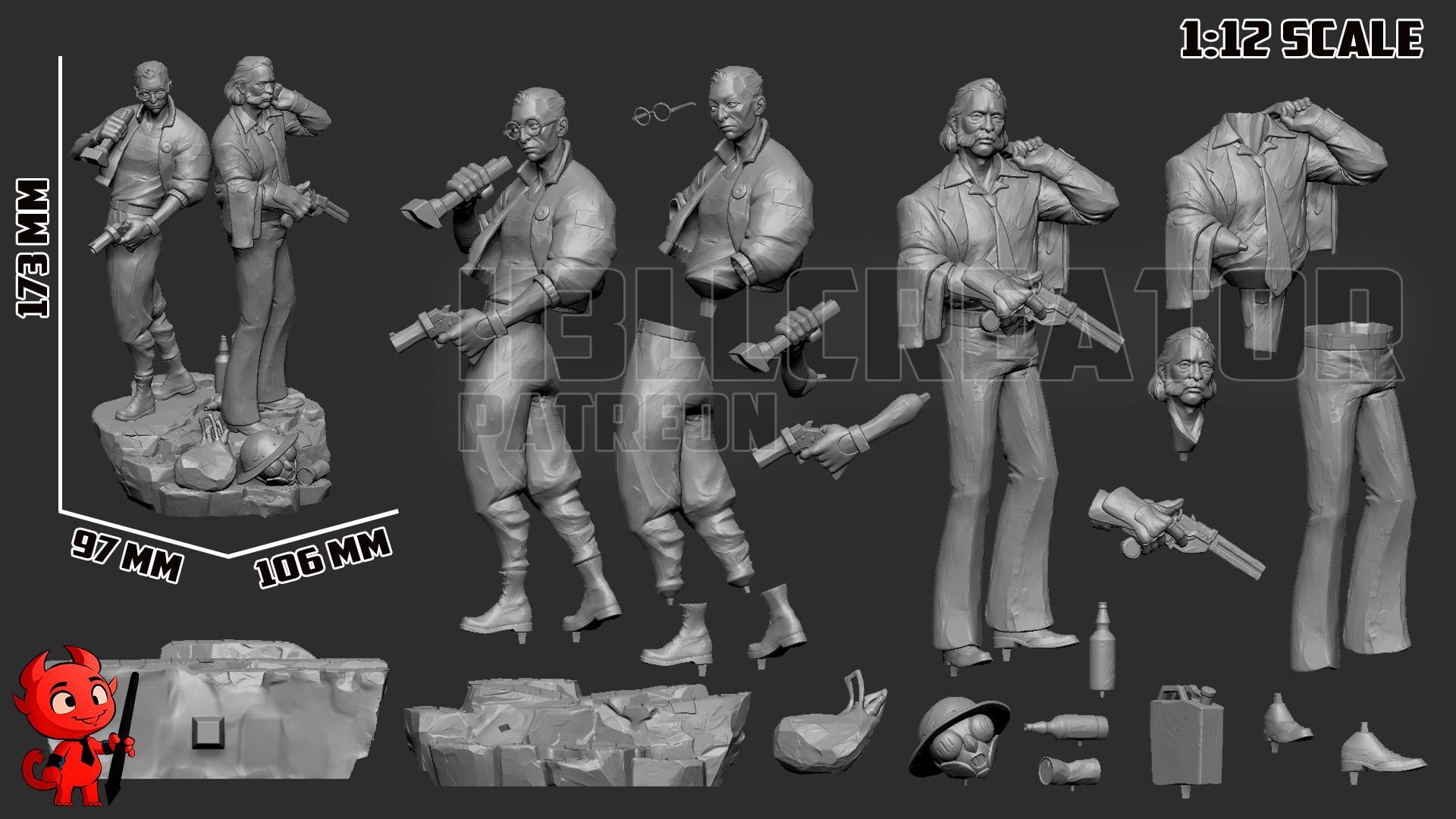 Harry and Kim Garage Kit | Fanmade Model by h3llCreator | Disco Elysium | 3D Printed