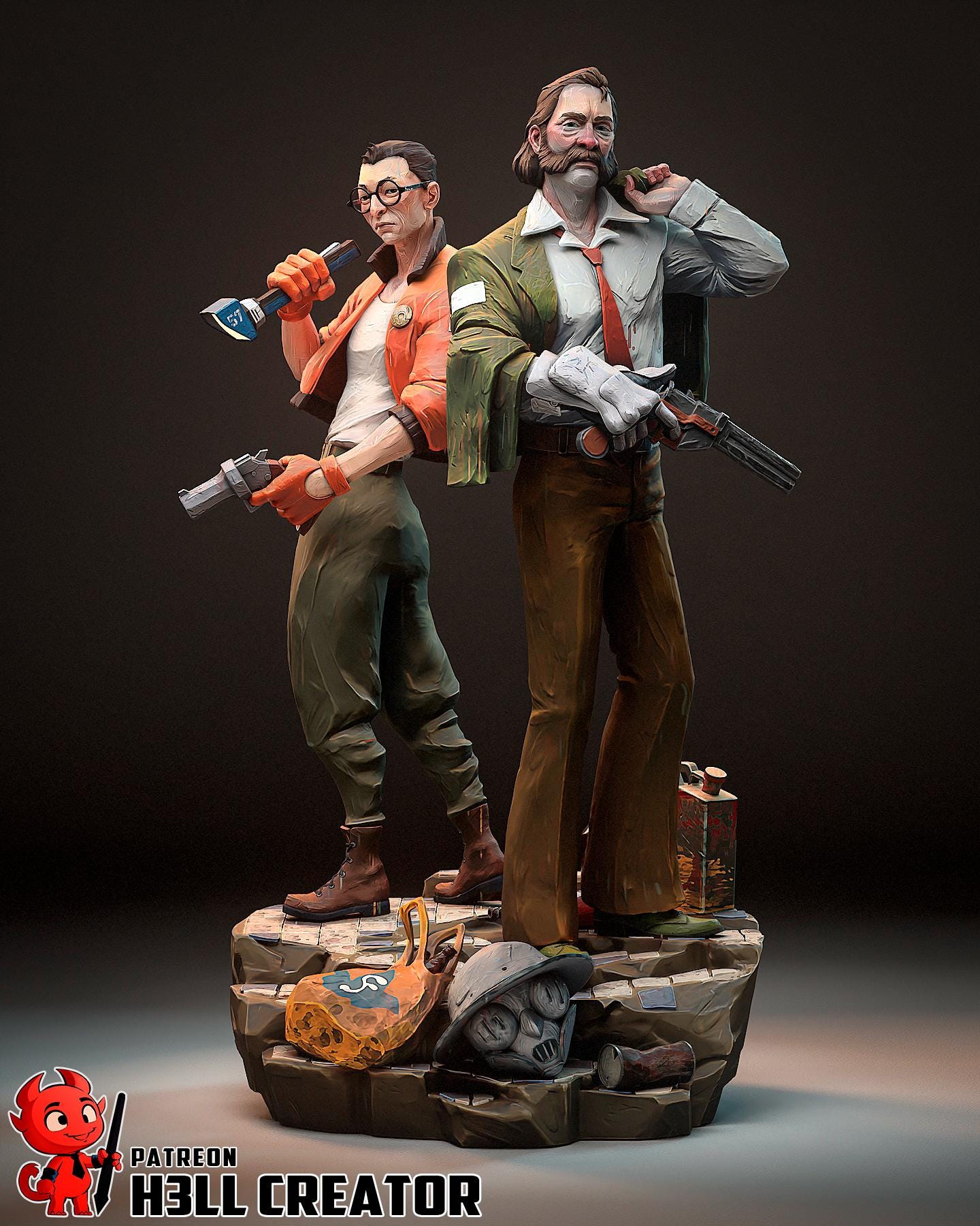 Harry and Kim Garage Kit | Fanmade Model by h3llCreator | Disco Elysium | 3D Printed