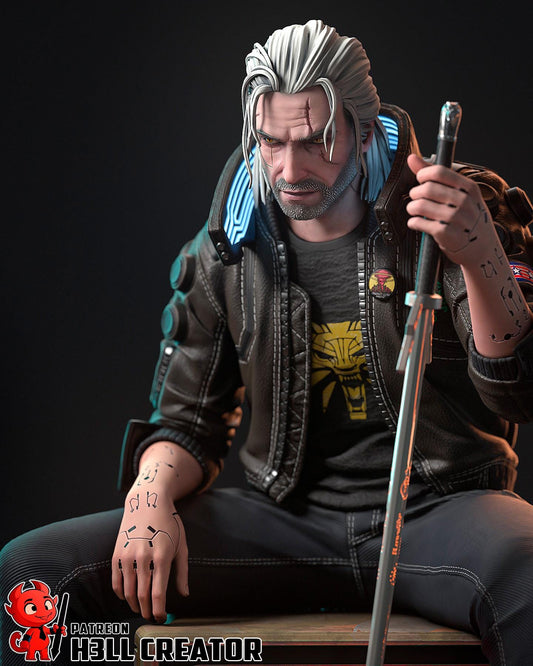 Silverronin Garage Kit | Fanmade Model by h3llCreator | Cyberpunk Geralt | 3D Printed