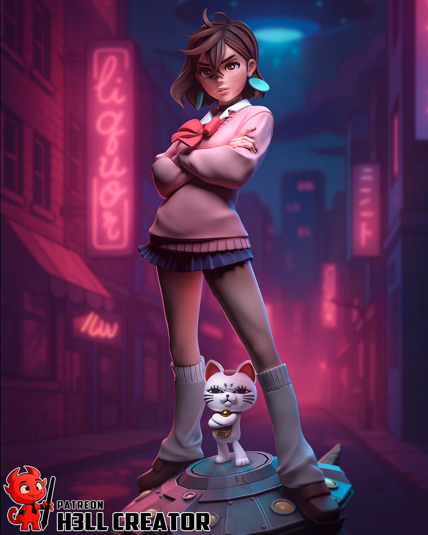 Psychic Teen Garage Kit | Fanmade Model by h3llCreator | And a Turbo Yokai | 3D Printed