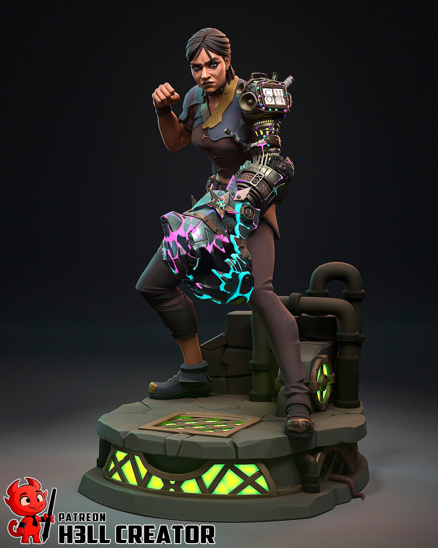 Sevika Garage Kit | Fanmade Model by h3llCreator | Defender of Zaun | 3D Printed