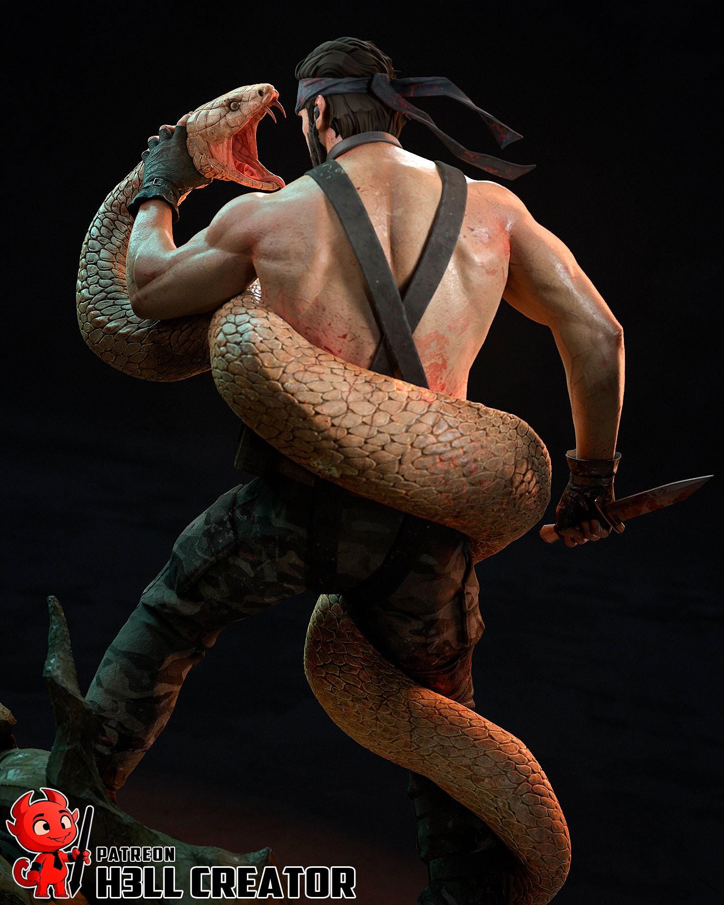 Big Boss with a Python Garage Kit | Fanmade Model by h3llCreator | Wooden Screw Liquid | 3D Printed