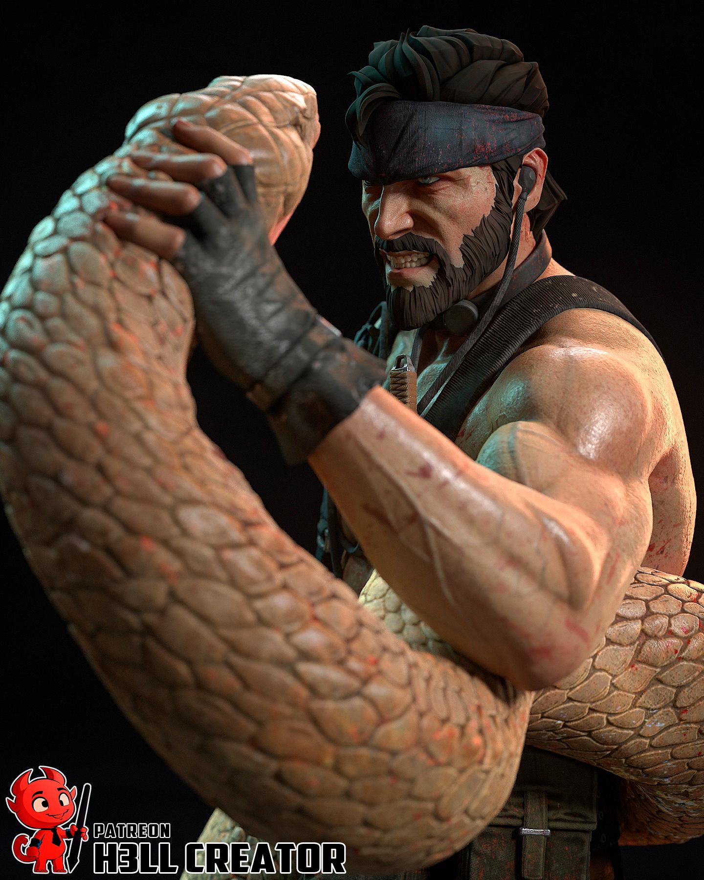 Big Boss with a Python Garage Kit | Fanmade Model by h3llCreator | Wooden Screw Liquid | 3D Printed