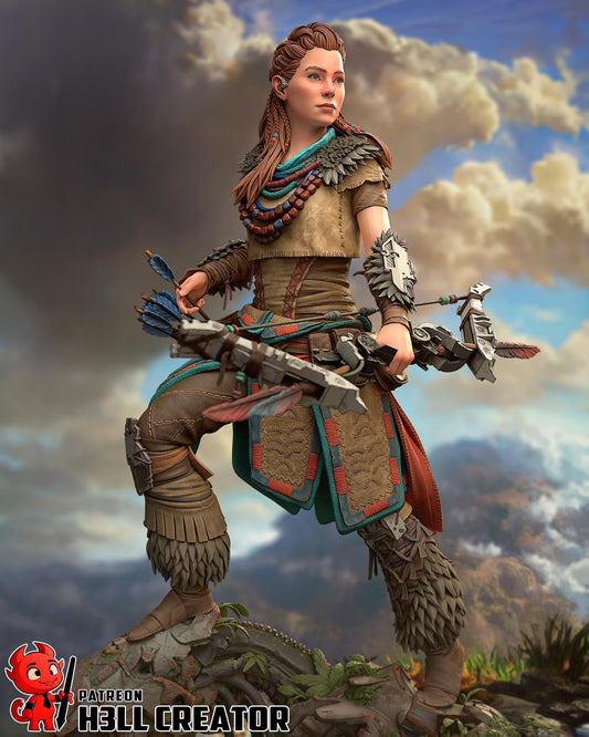 Aloy Garage Kit | Fanmade Model by h3llCreator | Retro futuristic huntress | 3D Printed