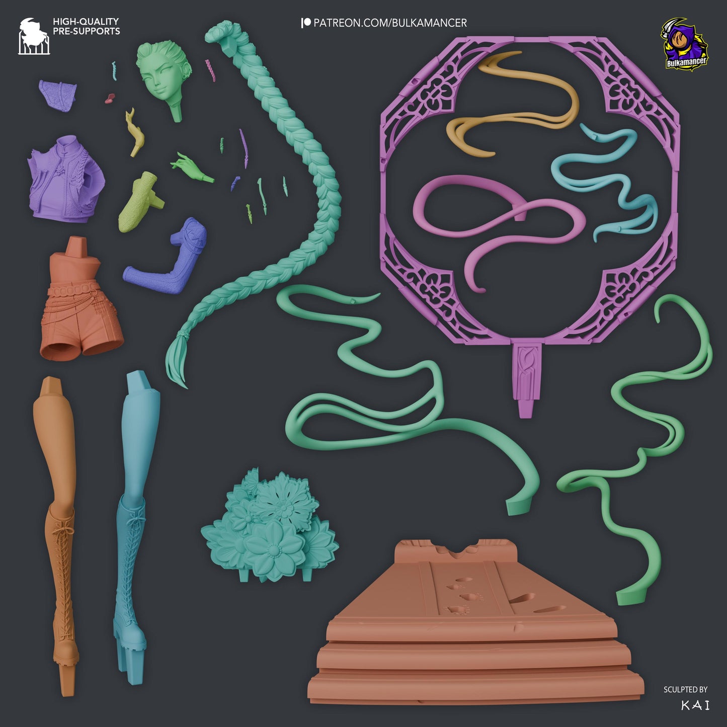 Rumi Garage Kit | Fanmade Model by Bulkamancer| Golden | 3D Printed