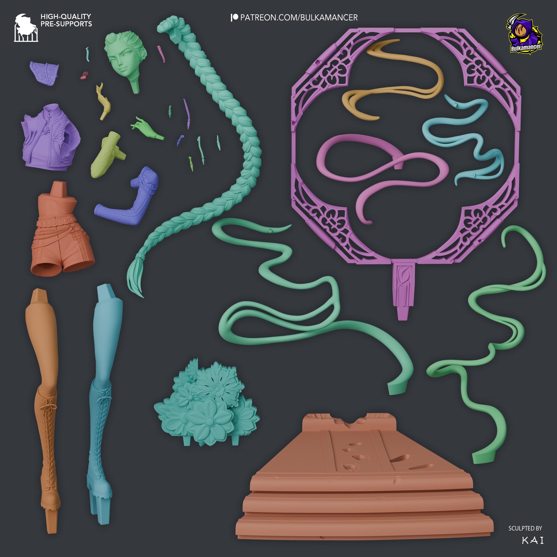 Rumi Garage Kit | Fanmade Model by Bulkamancer| Golden | 3D Printed