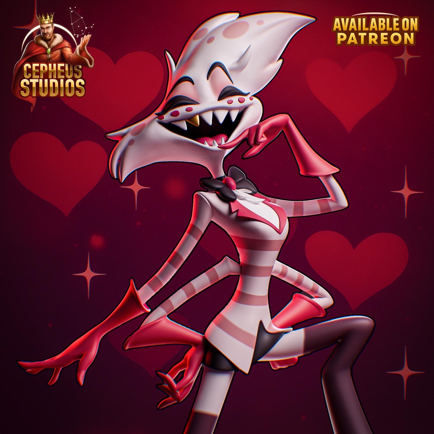 Angel Dust from Hazbin Hotel Fan-Made Model by Cepheus Studios - Sephiknot