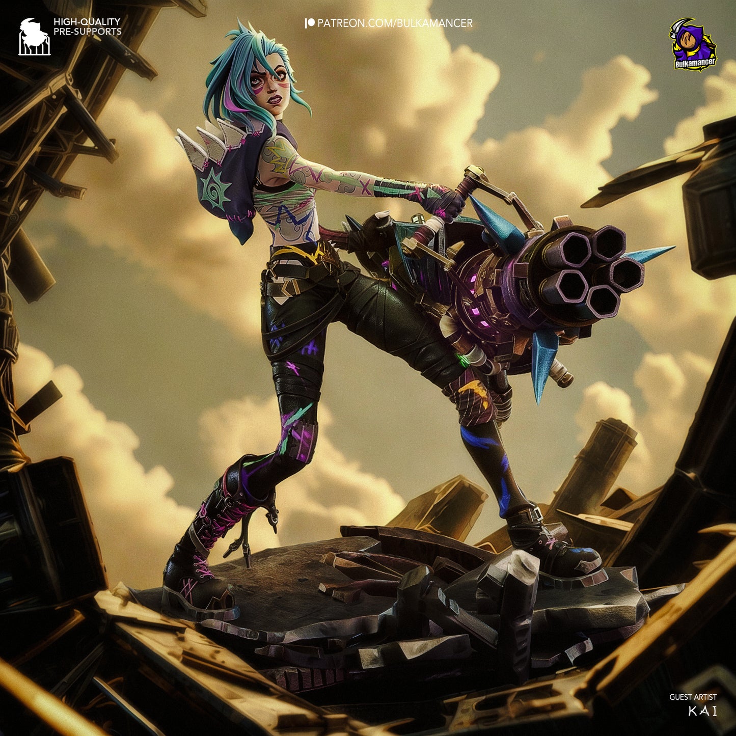 Jinx Garage Kit | Fanmade Model by Bulkamancer| Manic pixie girl | 3D Printed - Sephiknot