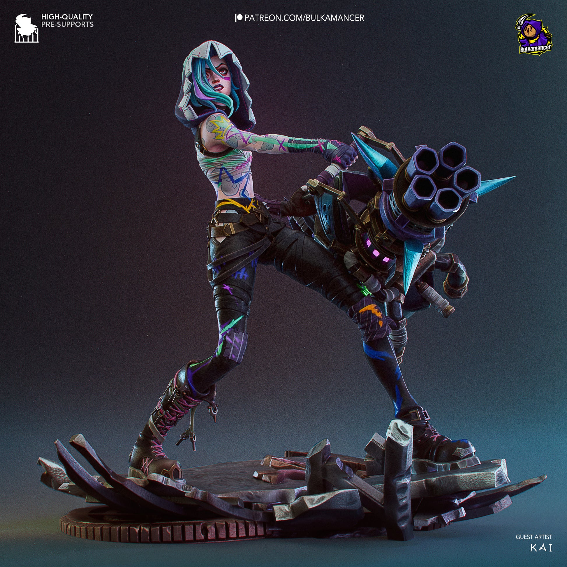 Jinx Garage Kit | Fanmade Model by Bulkamancer| Manic pixie girl | 3D Printed - Sephiknot