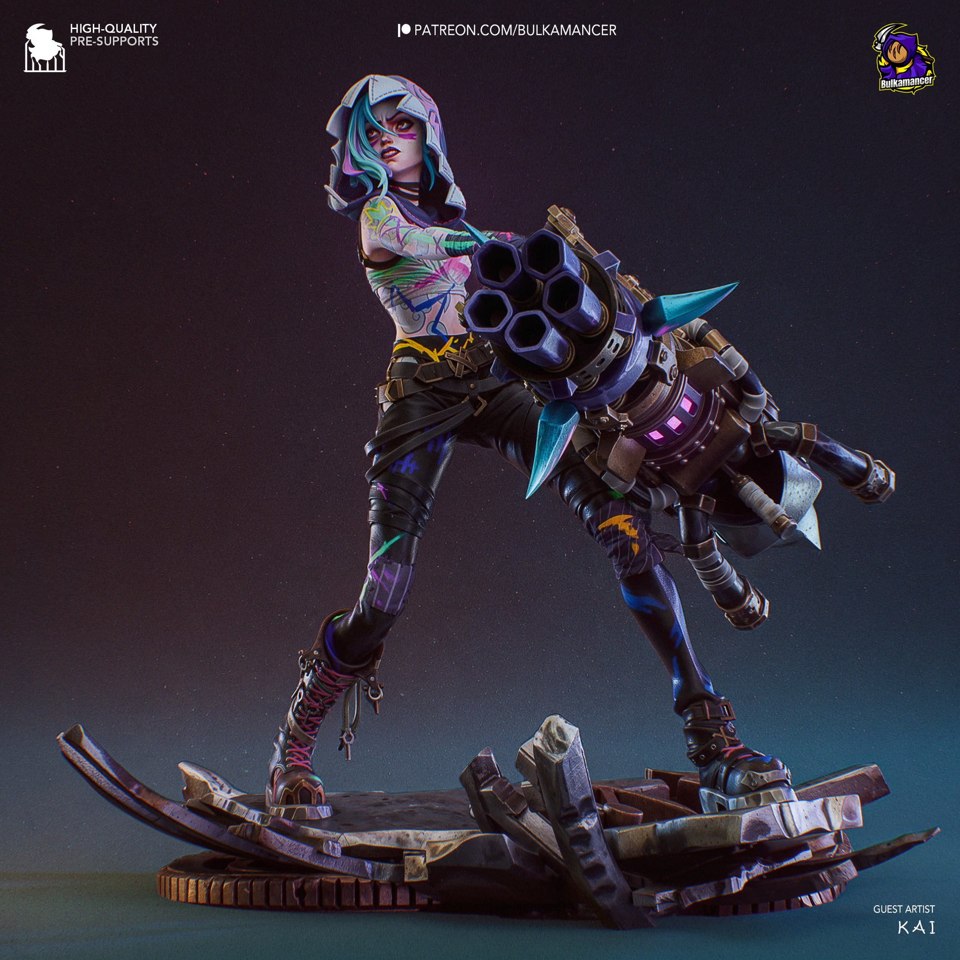 Jinx Garage Kit | Fanmade Model by Bulkamancer| Manic pixie girl | 3D Printed - Sephiknot