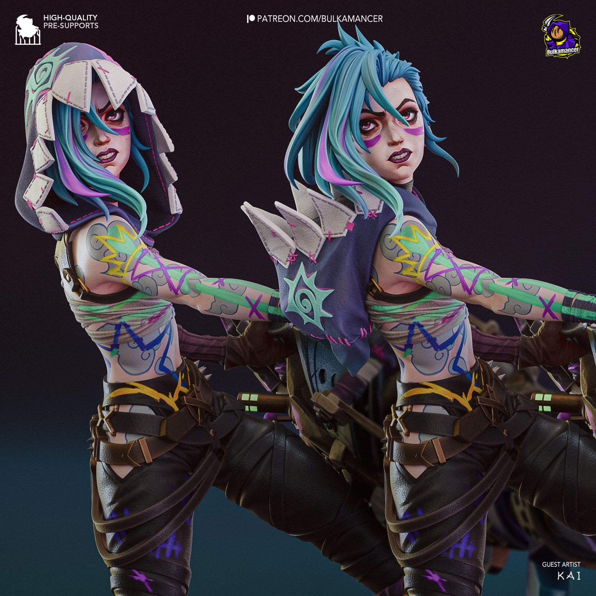 Jinx Garage Kit | Fanmade Model by Bulkamancer| Manic pixie girl | 3D Printed - Sephiknot