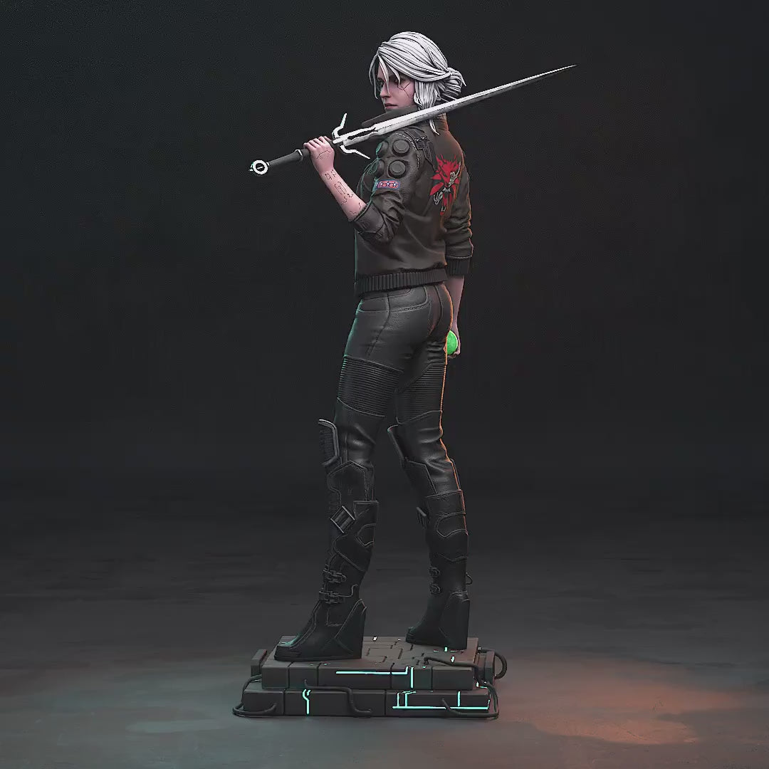 Neon Ciri Garage Kit | Fanmade Model by h3llCreator | Cyberpunk Ciri | 3D Printed