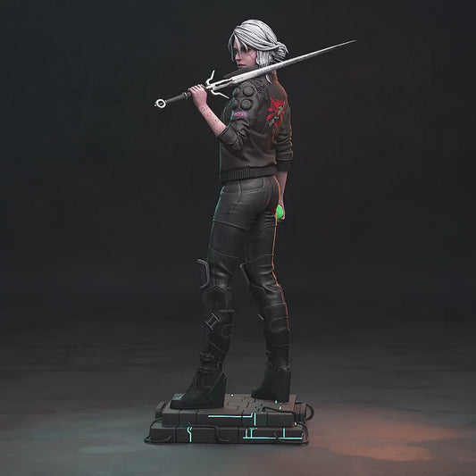 Neon Ciri Garage Kit | Fanmade Model by h3llCreator | Cyberpunk Ciri | 3D Printed