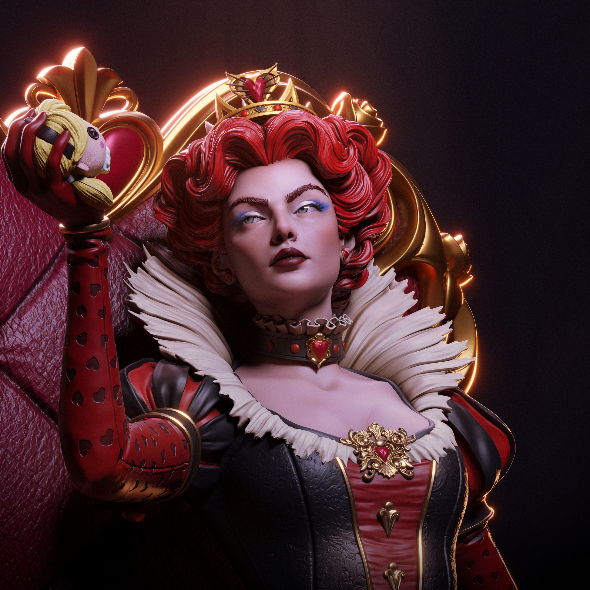 Red Queen from Alice in Wonderland by CA3D | High Quality Resin Print | Painted Commissions available! - Sephiknot